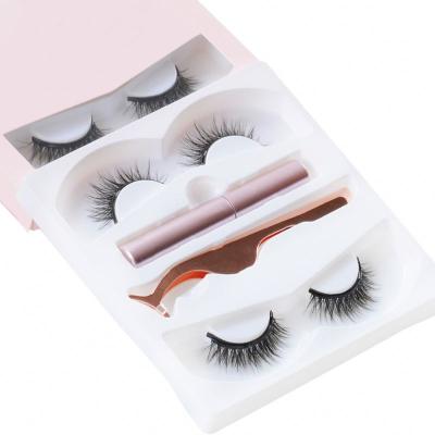 China Customized Strong Magnetic Eyelash Logo Magnet Eyelashes Magnetic False Eyeliner With Magnetic Eyelashes for sale