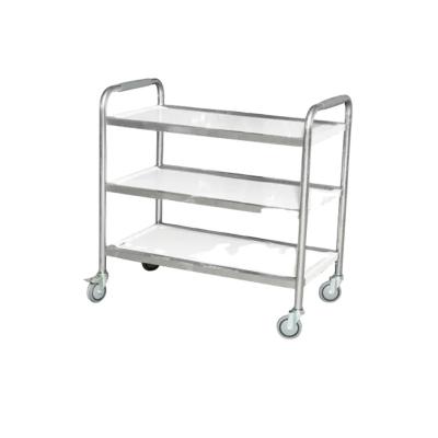 China 2021 Commercial Stainless Steel 3 Tier Restaurant Food Service Cleaning Kitchen Trolley for sale