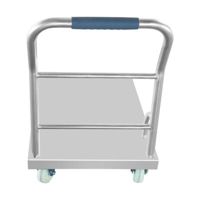 China SUS201 / 304 stainless steel trolleys with rubber wheels, transporters, small single-layer trolleys, warehouse turnover for sale