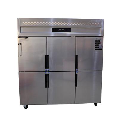 China Kitchen refrigerator vertical six door refrigerated freezing freezer large stainless steel double temperature freezer for sale