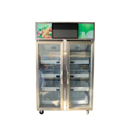 China Refrigerated display cabinet Commercial refrigerator double door beverage stand freezer supermarket display fruit fresh for sale