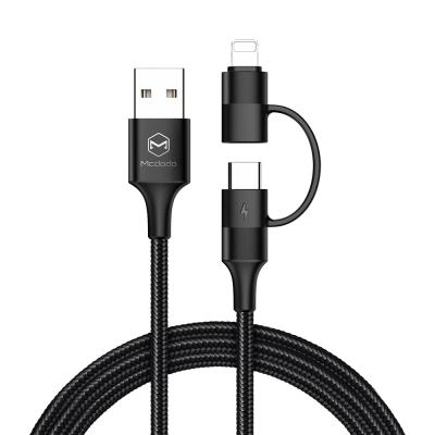 China 2 in 1 Mcdodo 2 in 1 USB Charging Cable and 8 Pin Type-C 2 in 1 USB Data Cable for iPhone for Samsung for sale