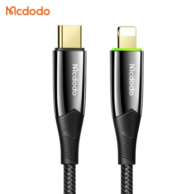 China Mobile Phone Mcdodo PD Type-c To Light Up 20W Fast Charging Auto Disconnect Smart Charging Cable For iPhone for sale