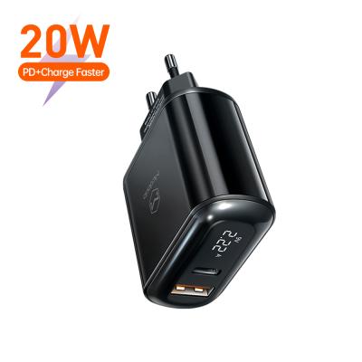 China Mcdodo 20W Mobile Phone PD QC 3.0 USB Wall Travel Charger Adapter Fast Mobile Phone Charger With Digital Display for sale