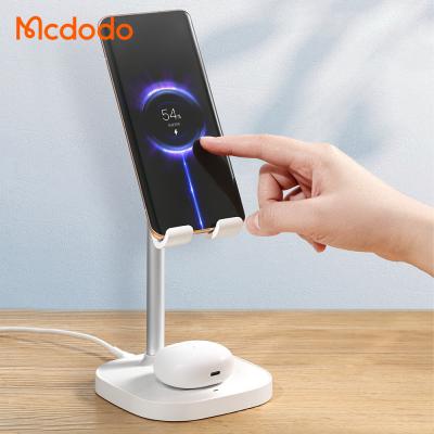 China Adjustable Smart Portable Stand Charger Carregador Sem Fio 2 Wireless Stand In 1 Earbuds Fast Charging Station Phone Dock 5W 10W 15W for sale