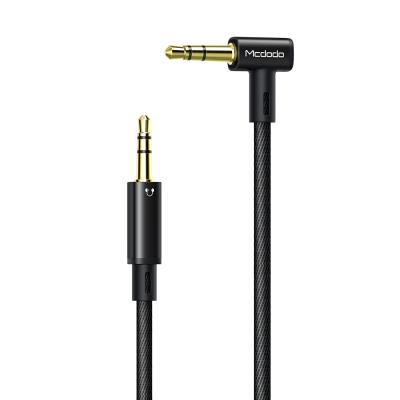 China 24K Gold Plating Process Mcdodo Male To Male 3.5mm Audio Cable Right Angle Aux 3.5mm Stereo Audio Extension Cable for sale