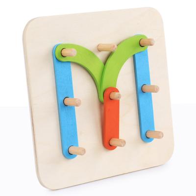 China Custom Wooden Kids Xjydz-056 Color Knowledge DIY Peg Board Column Puzzle For Toy Maker Creative Logical Training for sale