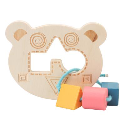 China New Cute Bear Wooden Shape Eco-friendly Material Matching Toy Kids Recognition Educational Toys for sale