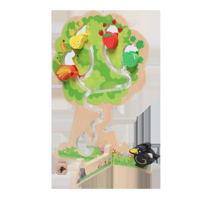 China Beautiful high quality wooden fruit tree toys including different interactive fruit games wholesale color box packing 32*28*4cm for sale