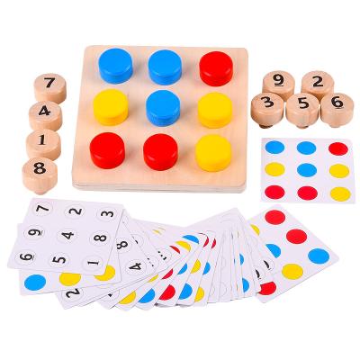 China Factory Wholesale Montessori Toy Number Color Cognition Interaction Wooden Digital Matching Board Toy For Kids Xjy 201 for sale