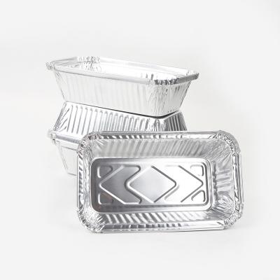 China Rectangular Food Takeout Box Preheating Convenient Packaging Box Tin Foil Box for sale