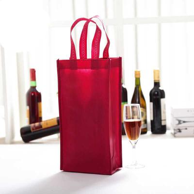 China Bill Of Lading Eco-Friendly Gift Bag Red Wine Non Stain Customized Double Woven Bag for sale