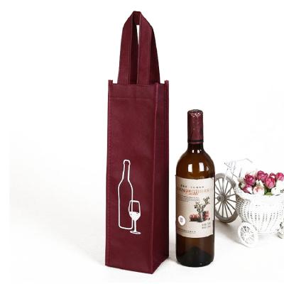 China Custom Printing 80gsm Polypropylene Wine Bag PP Non Woven Eco - Friendly Gift Tote Shopping Bag for sale