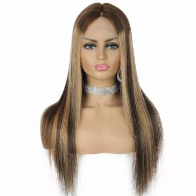 China Best Dirty100% Brazilian Hair Straight Thick Straight Transparent Highlight13*4 Lace Front Wig For Black Women for sale