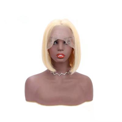 China Soft Cheap Price 100% Straight Straight Brazilian Hair Color T Part Lace Lead Blonde Wig for sale