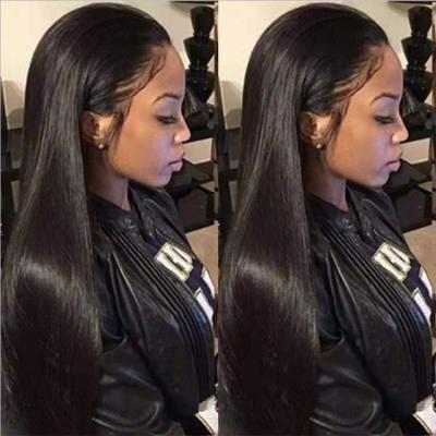 China Best Sale100% Shiny Brazilian Human Hair Long13*6 Lace Front Super Straight Transparent Wig For Black Women for sale