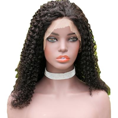 China Best Selling 100% Soft Straight Thick Brazilian Hair Curly Transparent 13*4 Lace Front Wig For Black Women for sale