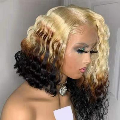 China New Style 100% Soft Straight Brazilian Hair Ombre 13*4 Lace Front Deep Transparent Wig for sale