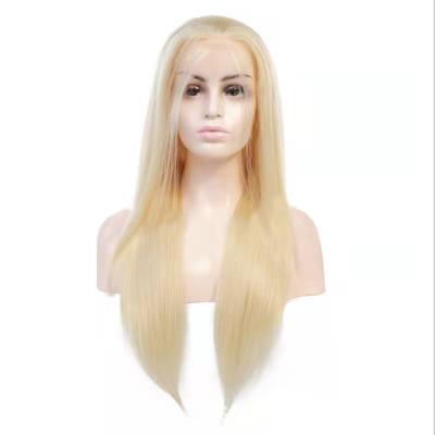 China Soft Straight Cheap Price 100% Peruvian Human Hair Color T Part Straight Blonde Lace Wig for sale