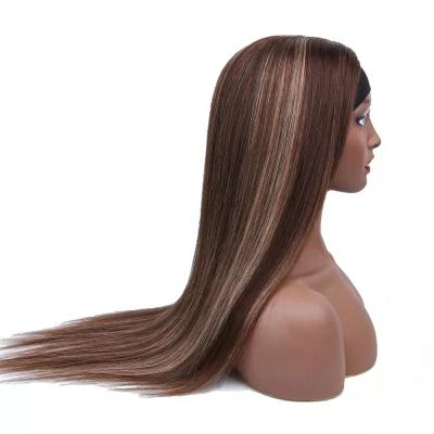 China Wholesale Price 100% Soft Straight Thick Brazilian Hair Highlight Color Headband Straight Wig for sale