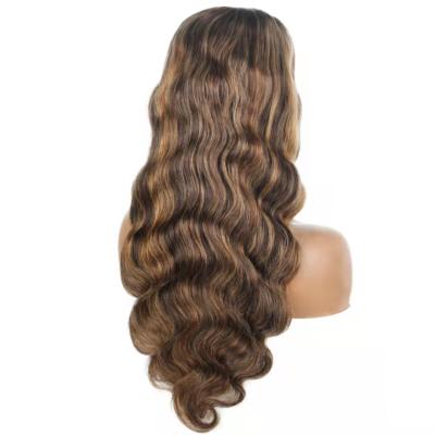 China Wholesale100% Peruvian Hair Highlight Body Wave U Part Soft Smooth Thick Wig For Black Women for sale