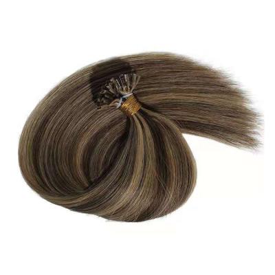 China Wholesale Price 100% European Remy Human Hair Soft Straight Straight Double Drawn Tip Keratin Hair Extension Color P4/27 U Tip Keratin Hair Extension for sale