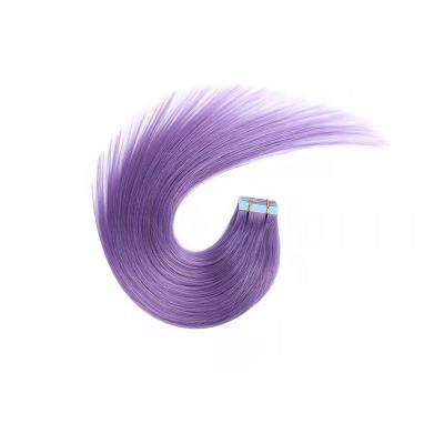 China Wholesale Price 100% Soft Straight Straight Russian Hair Color Tape Purple Hair Extension for sale