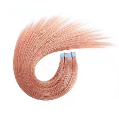 China Wholesale Price 100% Russian Soft Straight Hair Straight Rose Gold Color Tape Hair Extension for sale