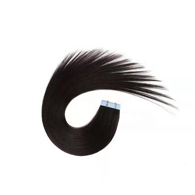 China Wholesale Price 100% Soft Straight Russian Hair Color Tape Natural Straight Black Hair Extension for sale