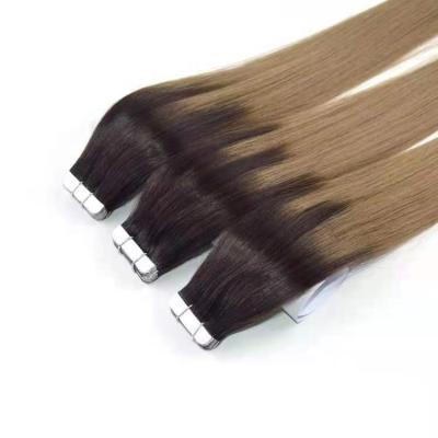 China Wholesale Price 100% Soft Straight Russian Hair Straight T2/8 Color Tape Hair Extension for sale