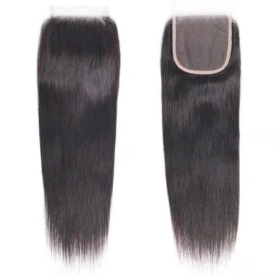 China Shiny Cheap Price 100% Brazilian Hair Straight Human Hair Piece 5*5 HD Free Lace Closure for sale