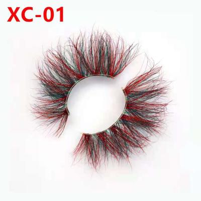 China Wholesale Price 100% Real Thick Brazilian Mink Eyelashes 3D XC-01color 25mm for sale