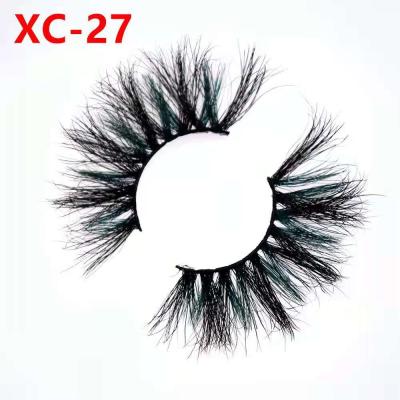 China Wholesale Price 100% Real Thick Brazilian Mink Lashes XC-27 3D Color 25mm for sale