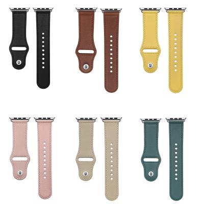 China Factory Fashionable Hot Selling Colorful Watch Band Leather Smart Watches Genuine Leather 42mm Watch Band Strap For Apple for sale