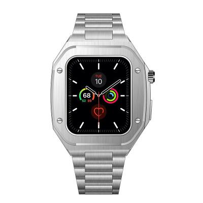 China Custom Logo Watch Case Original Luxury Stainless Steel Band Used 44mm Cover Watch Case For Apple Smart Watch Series 7 for sale