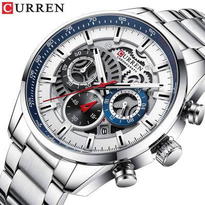 China Luminous Day/Date Mens Quartz Watch Hands Sport Chronograph Clock Stainless Steel Casual Watches For Men for sale