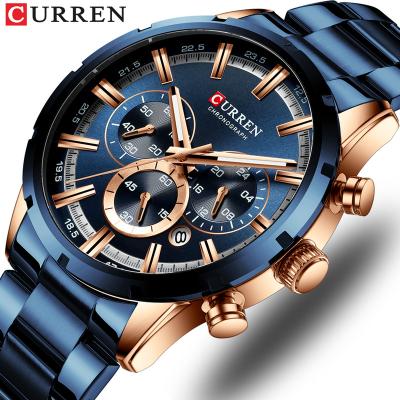 China Relogio Masculino Causal Automatic Date 8355 Chronograph Mens Stainless Steel Sports Watch Luxury Men's Wristwatches for sale