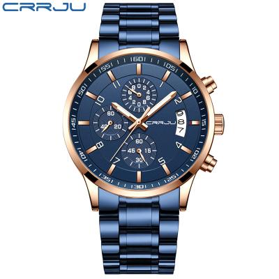 China Chronograph Fashion Leather Mens Quartz Watches Reloj De Hombre Chronograph Waterproof Wristwatches For Men for sale