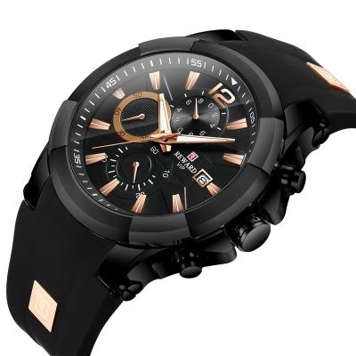 China Automatic date brand luxury men watches sport waterproof chronograph strap silicone quartz military watch for men wrist watch for sale