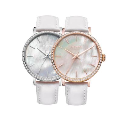 China Women's Waterproof Japan Movt Diamond Style Quartz Genuine Watch for sale