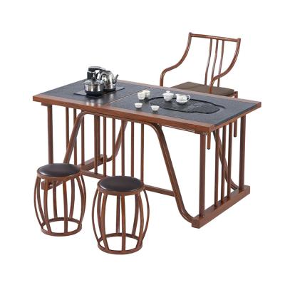 China Industrial Rustic Design Convertible Center Metal Frame Wooden Tea Table Brown Coffee Table for sale