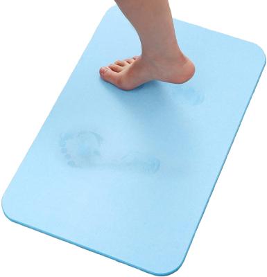 China Non Slip Sustainable Diatomaceous Earth Bath Mat, Quick-Drying Diatomaceous Earth Mud Non-Slip Absorbent Foot Pad For Bathroom Floor for sale