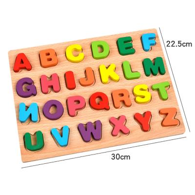 China Natural Wooden Jigsaw Alphabet Puzzle Learning Board Toy for Early Education Learning Toddlers and Kindergarten Preschoolers for sale