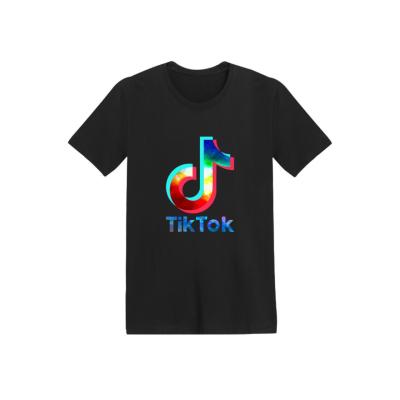 China TikTok Print Crewneck Cotton Shorts Sleeve Breathable Oversized T-Shirt For Women Men, TikTok Fan for sale