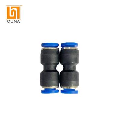 China Plastic Plastic Two Way Hose Quick Through Pneumatic Hose Air Connector for sale