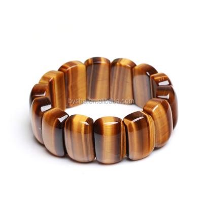 China Oval /oblong Tiger Eye Stone Bracelet Red Stone Bracelet Fashion Color Jade Agate Crystal Beads Bracelet Mix Yellow Color for sale