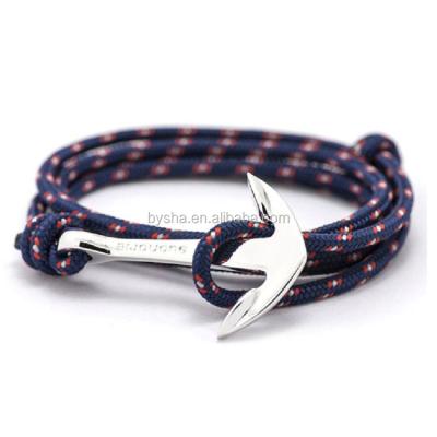 China Nautical Men's Anchor Bracelet Men's Women's Nylon Anchor Rope Wrap Popular Nylon Bracelet Anchor Rope Bracelet for sale