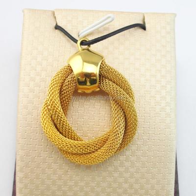 China Gold Braid Chain Leather Rope Chain Necklace Gold Leather Mesh Pendant for sale