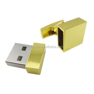 China Cufflink Dongguan Factory Mini USB Cufflinks USB Drive 2GB 4GB 8GB Gold USB Cool Flash Cufflink for sale