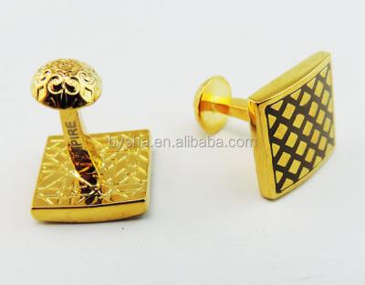 China Fashion Cufflinks Fashion Jewelry Stainless Steel Gold Square Shape Aigner Cufflink for sale